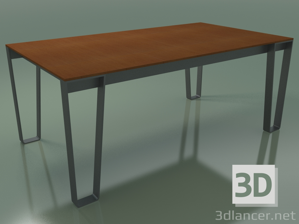 modello 3D Tavolo da pranzo esterno InOut (938, alluminio laccato grigio, doghe in teak) - anteprima