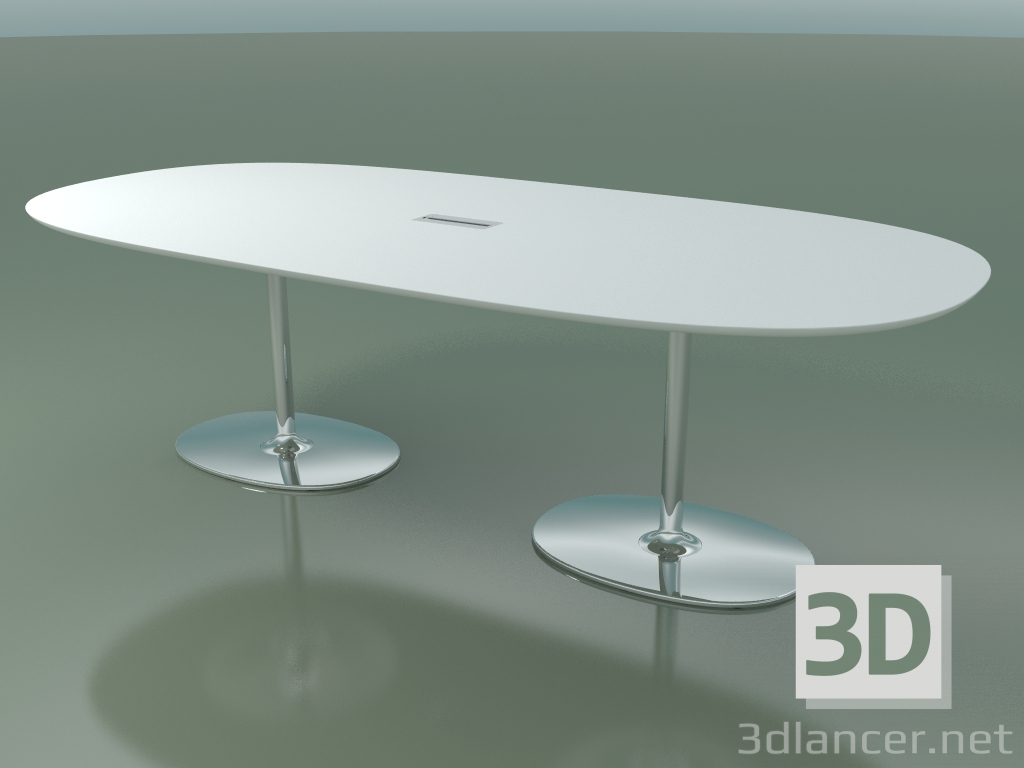 3D Modell Ovaler Tisch 0666 mit Isolierhülse für Drähte (H 74 - 250x121 cm, M02, CRO) - Vorschau