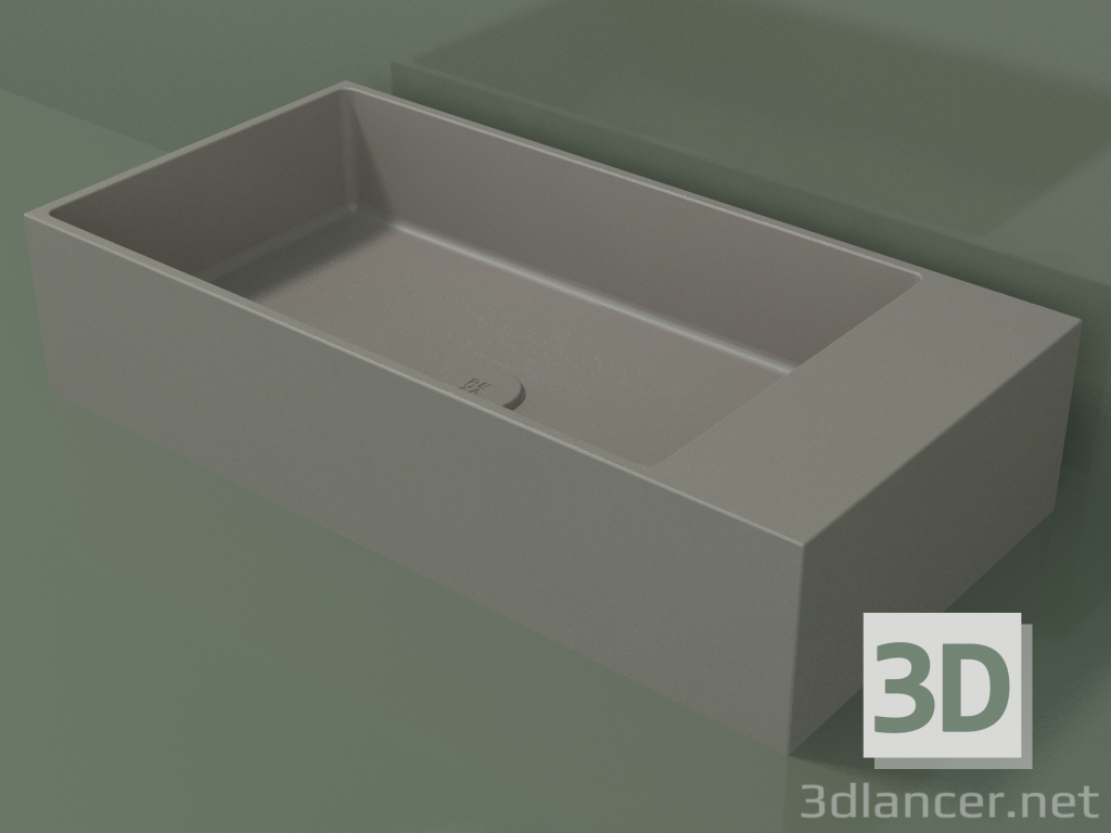 3D Modell Arbeitsplatte Waschbecken (01UN41102, Ton C37, L 72, P 36, H 16 cm) - Vorschau