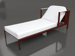 Chaise longue with raised headrest (Wine red)