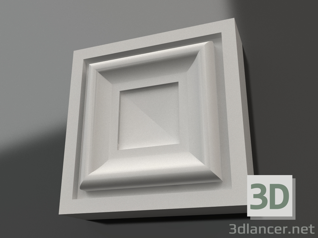 3d model Decorative plaster element DE 051 (71x71x20) - preview