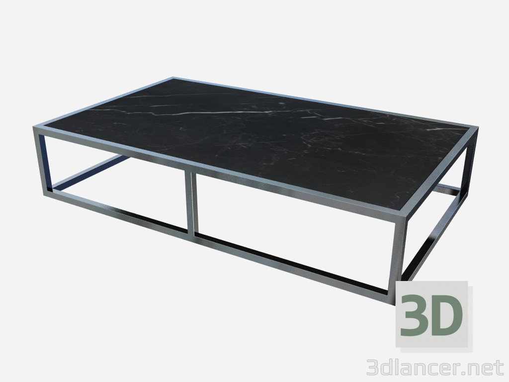 3d model Mesa de centro rectangular con encimera de mármol Carmen Z02 - vista previa