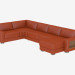 3d model Corner sofa with sleeper and shelves - preview
