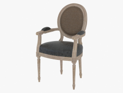 Dining chair with armrests FRENCH VINTAGE LOUIS GLOVE ROUND ARMCHAIR (8827.1106)