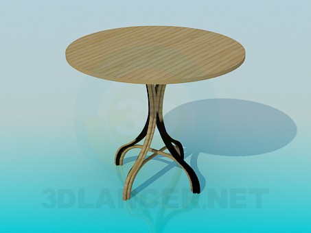 3d model Wooden tablewith a wicker leg - preview 3d model Wooden tablewith a wicker leg - preview
