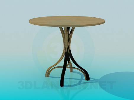 3d model Wooden tablewith a wicker leg - preview 3d model Wooden tablewith a wicker leg - preview