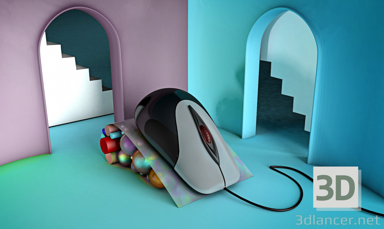 modello 3D mouse - anteprima