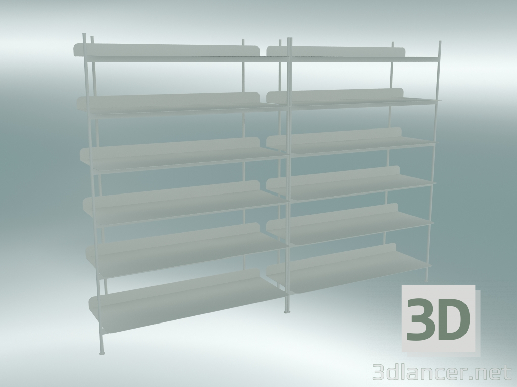modèle 3D Compilation du système de rack (configuration 8, blanc) - preview
