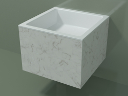 Wall-mounted washbasin (02R122301, Carrara M01, L 48, P 48, H 36 cm)