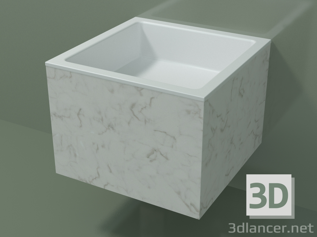modello 3D Lavabo sospeso (02R122301, Carrara M01, L 48, P 48, H 36 cm) - anteprima