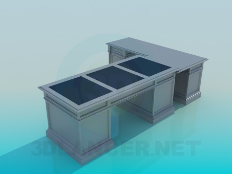3d модель Письменный стол – превью 3d модель Письменный стол – превью