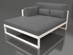 Sofá modular XL, secção 2 esquerda, encosto alto, madeira artificial (Branco)
