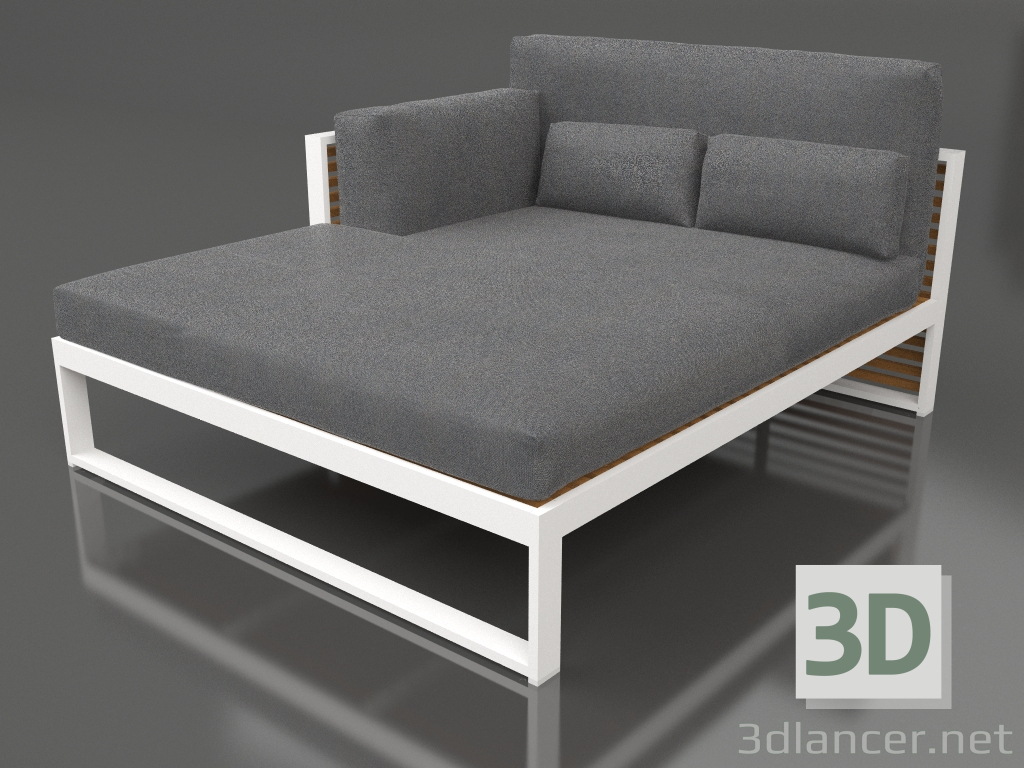 modello 3D Divano modulare XL, sezione 2 sinistra, schienale alto, legno artificiale (Bianco) - anteprima