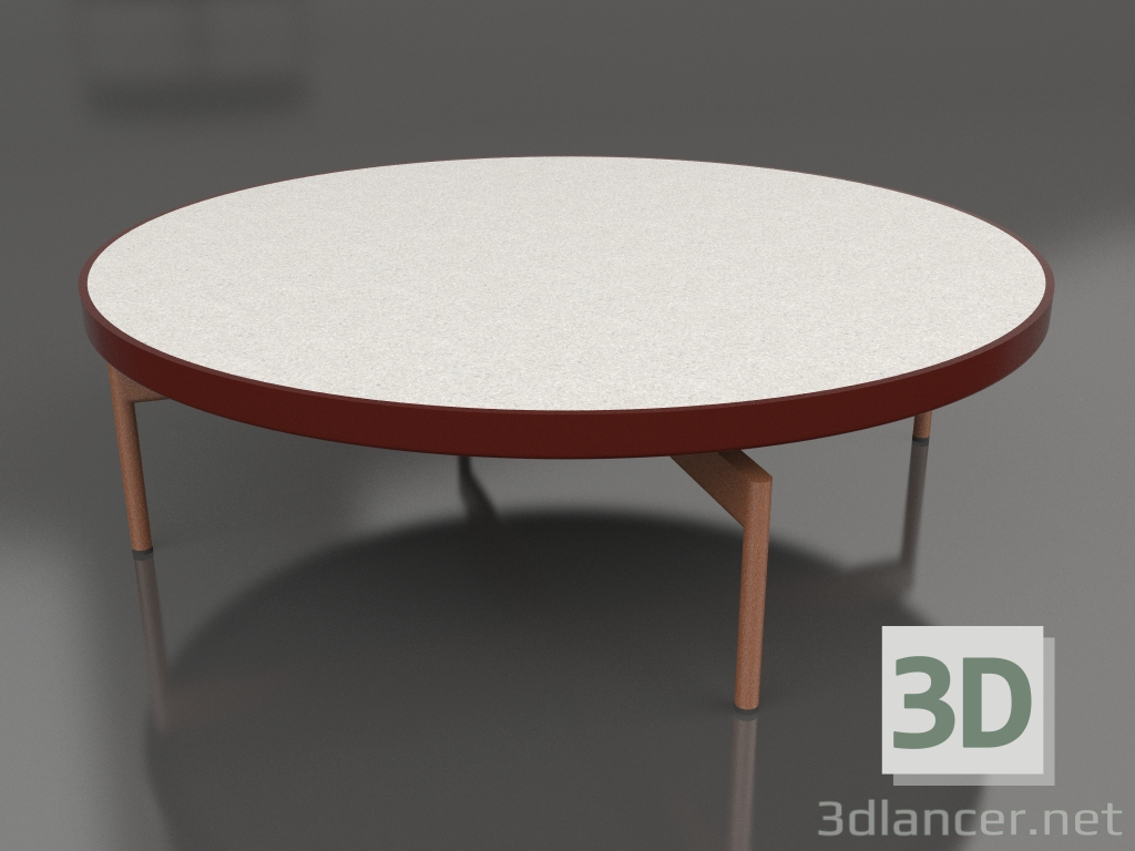modèle 3D Table basse ronde Ø120 (Rouge vin, DEKTON Sirocco) - preview