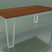 modèle 3D Table à manger d'extérieur InOut (938, aluminium laqué blanc, lattes en teck) - preview