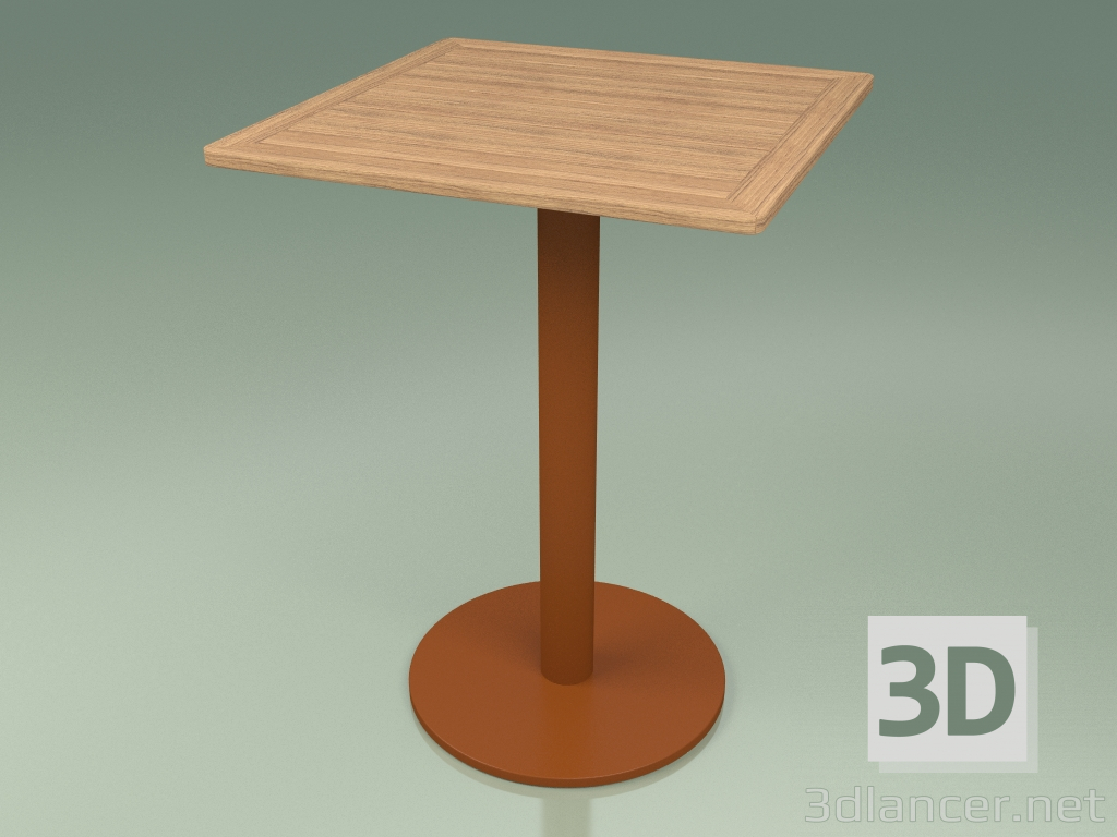 modello 3D Tavolo da bar 011 (Metallo Ruggine, Teak) - anteprima
