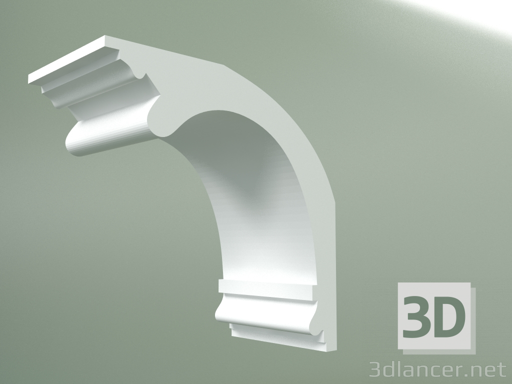 modello 3D Cornicione in gesso (zoccolo a soffitto) KT122 - anteprima