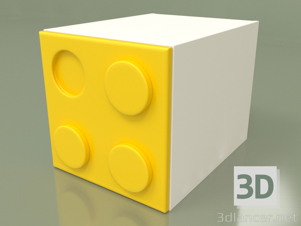 modèle 3D Armoire-cube pour enfants (Jaune) - preview