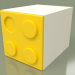 modello 3D Cubo guardaroba per bambini (Giallo) - anteprima