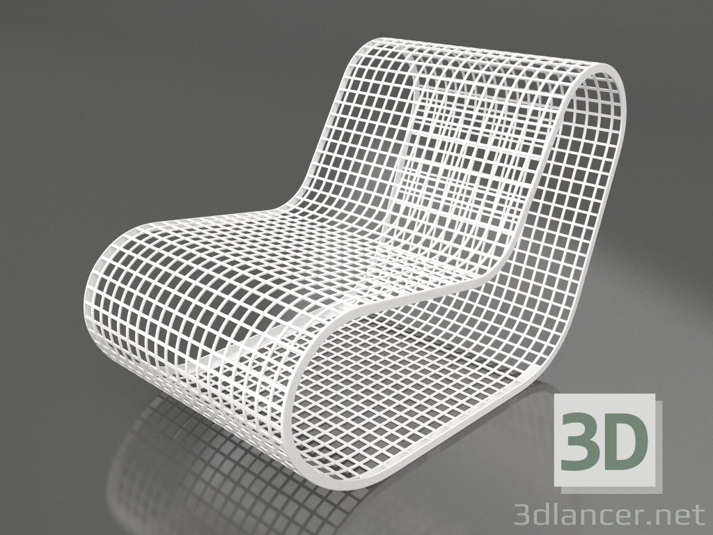 3d model Club chair without rope (White) - preview