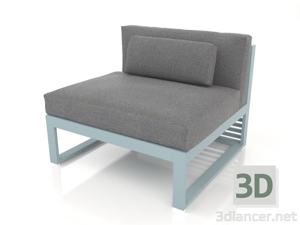 modèle 3D Canapé modulable, section 3 (Bleu gris) - preview