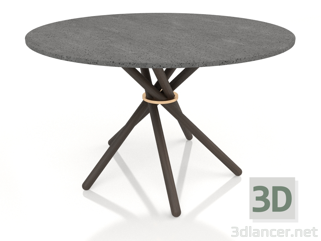 modèle 3D Table à manger Hector 120 (Béton Foncé, Chêne Foncé) - preview