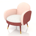 3d model Sillón Sam (Rosa Blanco) - vista previa