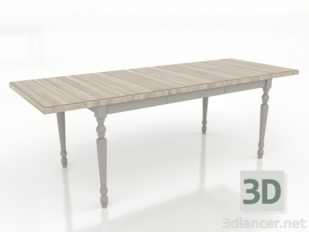 3d model Dining table 2100x800 mm (extendable, RAL 7044, lightened oak) - preview 3d model Dining table 2100x800 mm (extendable, RAL 7044, lightened oak) - preview