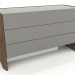 modèle 3D Commode, placage noyer finition F, laque grise brillante (128,6 x 50 x 75 cm) - preview