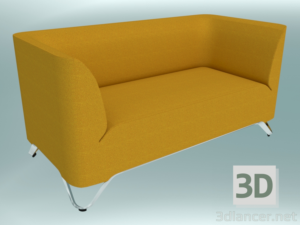 3d model Double sofa with armrests (21) - preview