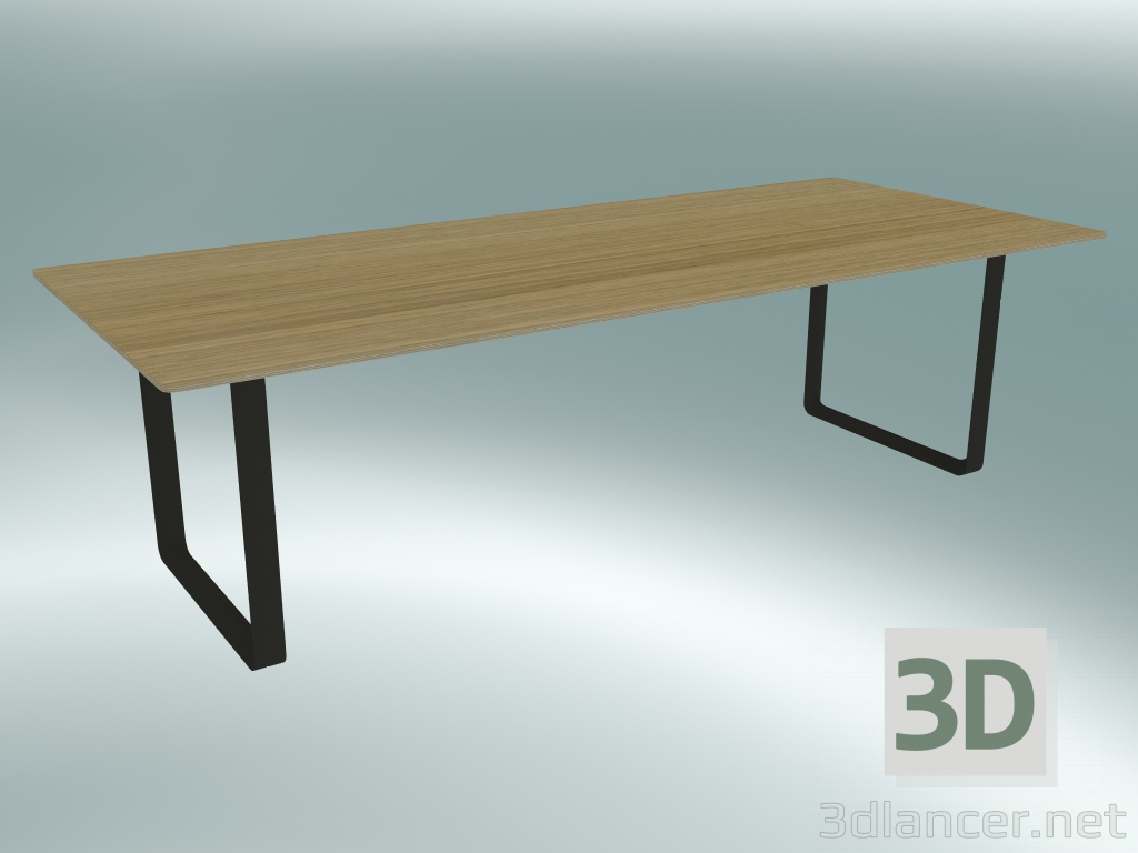 3D Modell Tisch 70/70, 255x108cm (Eiche, Schwarz) - Vorschau