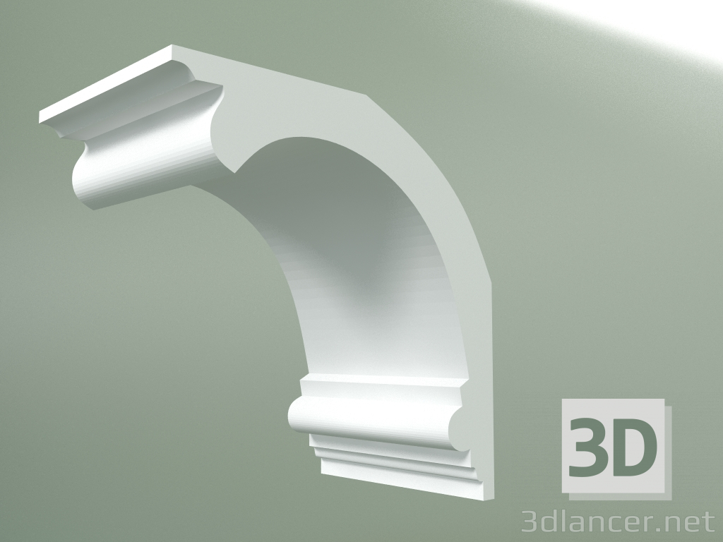 3D modeli Alçı korniş (tavan kaidesi) KT123 - önizleme