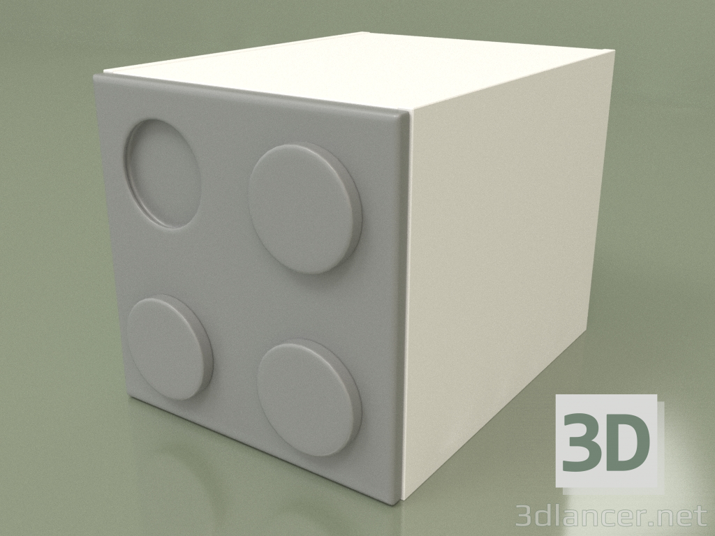 Modelo 3d Cubo de guarda-roupa infantil (cinza) - preview