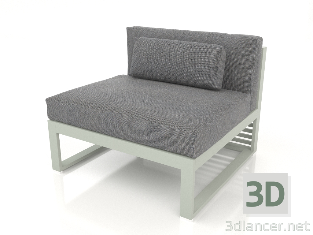 modèle 3D Canapé modulable, section 3 (Gris ciment) - preview