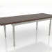 3d model Dining table 2100x800 mm (extendable, RAL 7044, dark walnut) - preview