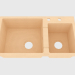 3d model Sink, 2 bowls without a wing for drying - sand Piva (ZQI 7203) - preview