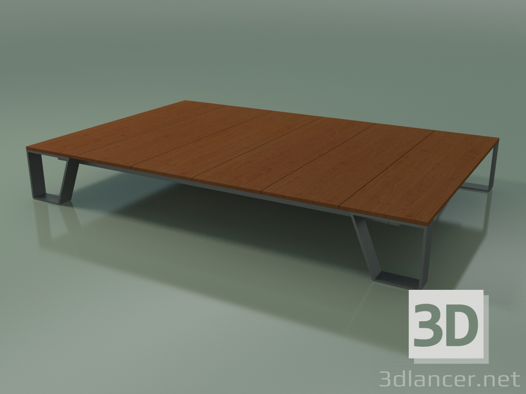 modèle 3D Table basse d'extérieur InOut (955, aluminium laqué gris, lattes en teck) - preview
