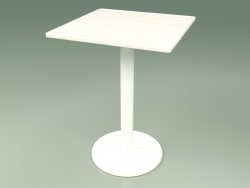 Bar masası 011 (Metal Sütlü, Hava Şartlarına Dayanıklı Beyaz Renkli Teak)