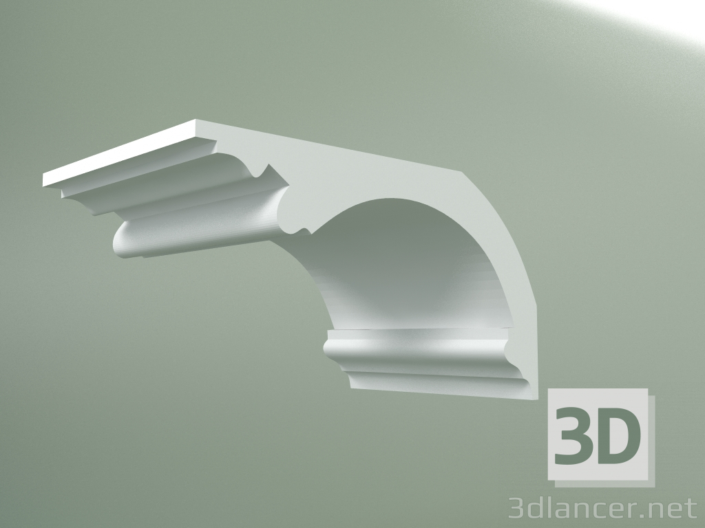modello 3D Cornicione in gesso (zoccolo a soffitto) KT124 - anteprima