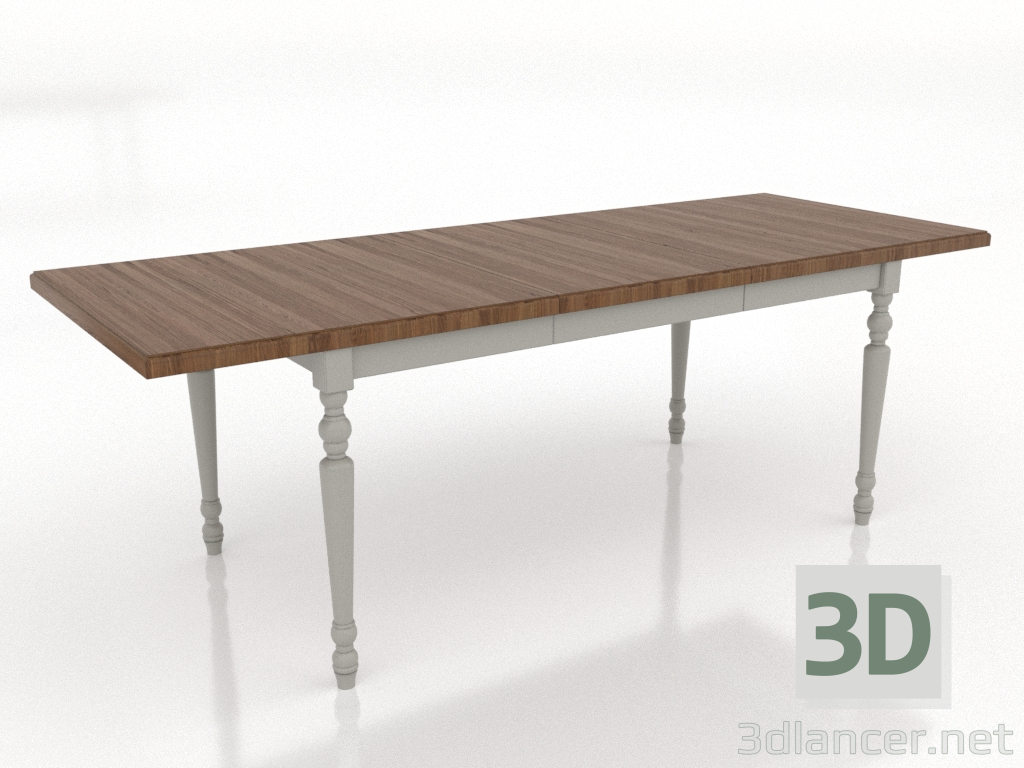 3d model Dining table 2100x800 mm (extendable, RAL 7044, light walnut) - preview 3d model Dining table 2100x800 mm (extendable, RAL 7044, light walnut) - preview