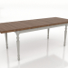 3d model Dining table 2100x800 mm (extendable, RAL 7044, light walnut) - preview