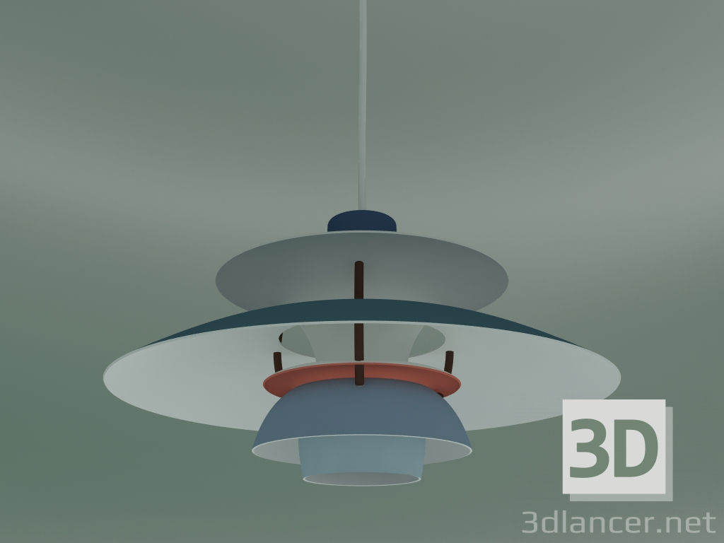 modello 3D Lampada a sospensione PH 5 MINI (E14, HUES OF BLUE) - anteprima