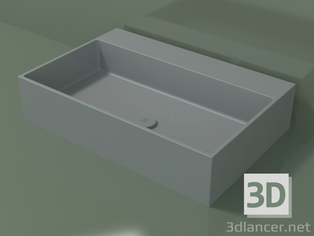 modèle 3D Vasque à poser (01UN41302, gris argenté C35, L 72, P 48, H 16 cm) - preview