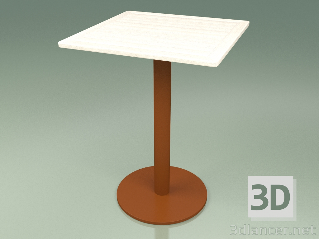 modello 3D Tavolo da bar 011 (Metallo Ruggine, Teak Bianco Resistente Alle Intemperie) - anteprima