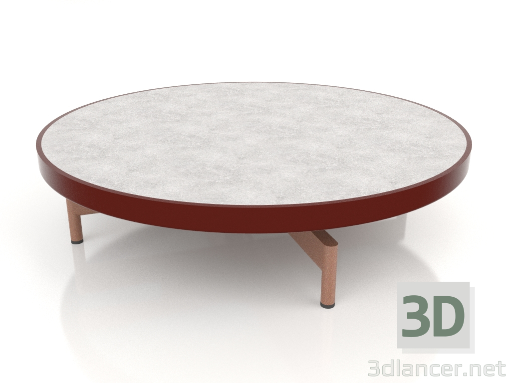 modello 3D Tavolino rotondo Ø90x22 (Rosso vino, DEKTON Kreta) - anteprima