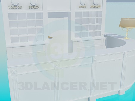 3d модель Стойка администратора – превью 3d модель Стойка администратора – превью
