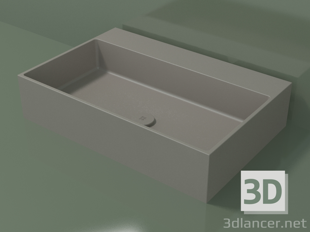 3D Modell Arbeitsplatte Waschbecken (01UN41302, Ton C37, L 72, P 48, H 16 cm) - Vorschau