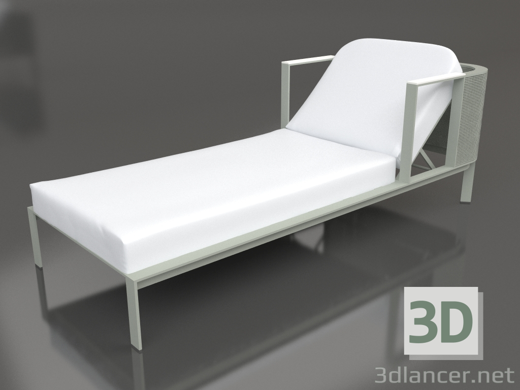 modello 3D Sedia a sdraio con poggiatesta rialzato (Grigio cemento) - anteprima