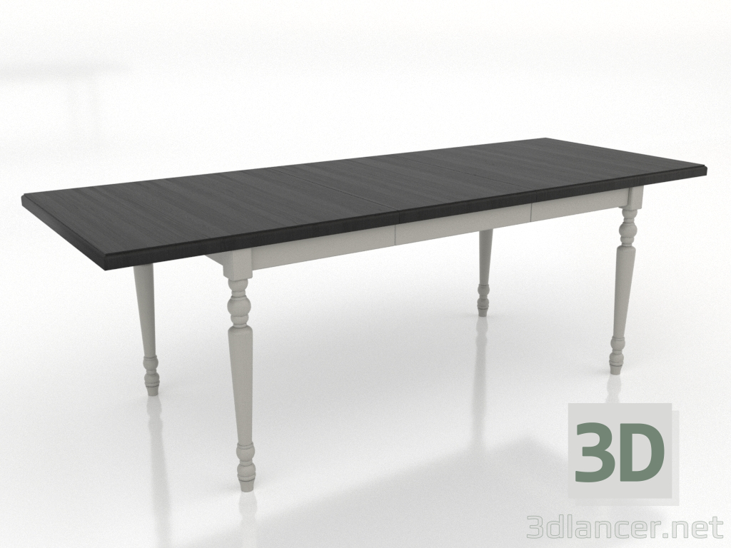 modèle 3D Table à manger 2100x800 mm (rallongée, RAL 7044, noir RAL 9005) - preview modèle 3D Table à manger 2100x800 mm (rallongée, RAL 7044, noir RAL 9005) - preview