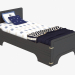 3d модель Кровать деревянная одноместная – превью